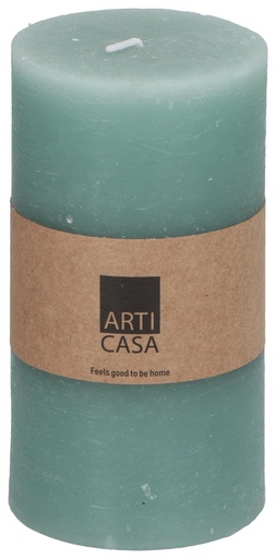 [871125224602] ARTICASA Rustic Candle Ø7xh13cm Light Green