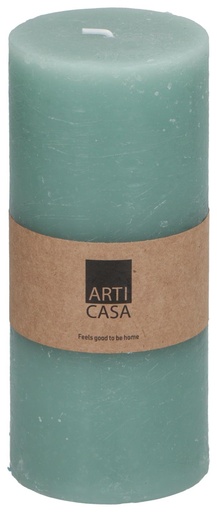 [871125224604] ARTICASA Rustic Candle Ø7xh16cm Light Green