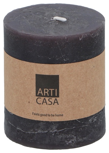 [871125224373] ARTICASA Rustic Candle Dark Grey Ø7xh8cm