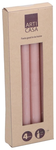 [871125224787] ARTICASA Rustic Dinner Candle Pink 25.5cm
