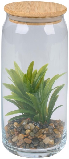 [871125233555] ARTICASA Decorative Artificial Plant in Glass Jar