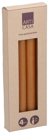 [871125224789] ARTICASA Rustic Dinner Candle Honey 25.5cm