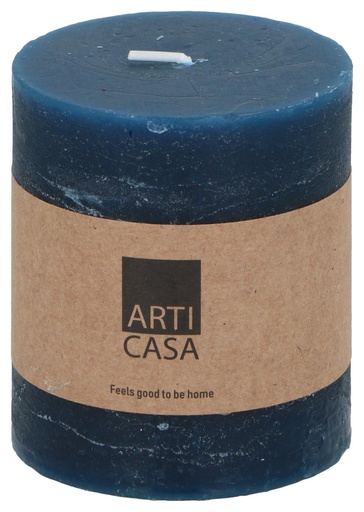 [871125224609] ARTICASA Rustic Candle Ø7xh8cm Blue