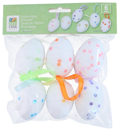 [871125292131] ARTICASA Easter Eggs 6cm With Ribbon