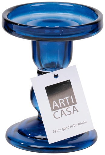 [871125224204] ARTICASA Candle Holder Pillar Ø8.5xh11cm Blue