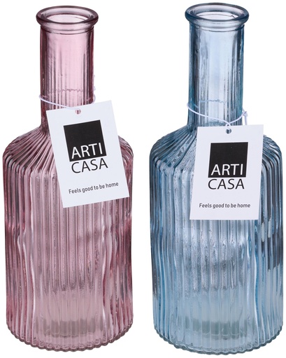 [871125224409] ARTICASA Vase Bottle Ø8.2x20.8cm Ribbed