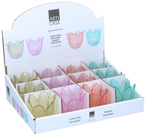 [871125224206] ARTICASA Flower Shaped Candle Holder Ø7.9x8cm