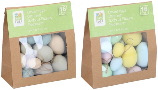 [871125233366] ARTICASA Easter eggs Ø4/6/7 cm pastel