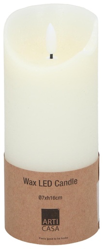 [871125225570] ARTICASA LED Candle Cream Ø7xh16cm