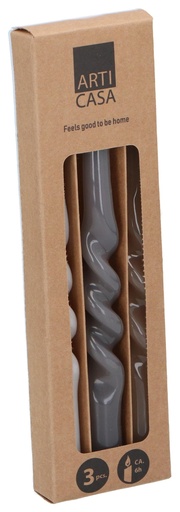 [871125232261] ARTICASA Twisted Dinner Candle Neutral Mix