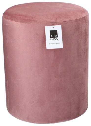 [871125200283] ARTICASA Stool velvet pink Ø28x36cm