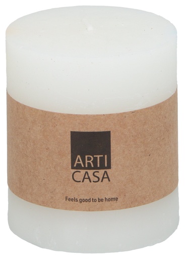 [871125224614] ARTICASA Rustic Candle Ø7xh8cm White