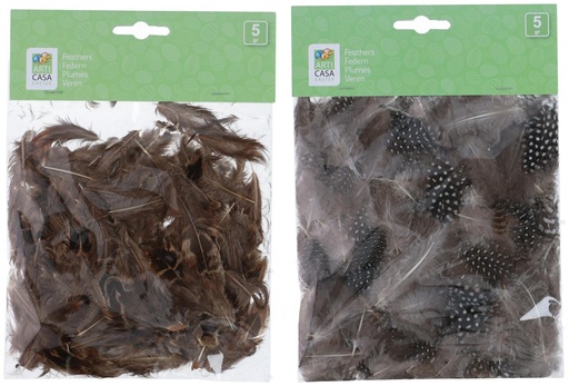 [871125250044] ARTICASA Easter Feathers Brown 15x0.1x19cm 4g