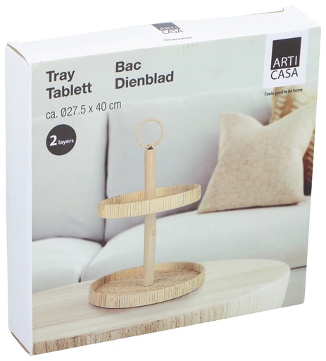 [871125258700] ARTICASA Round Tray With 2 Tiers Ø27.5x40cm