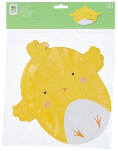[871125250179] ARTICASA Easter Plates Chick 23x25cm