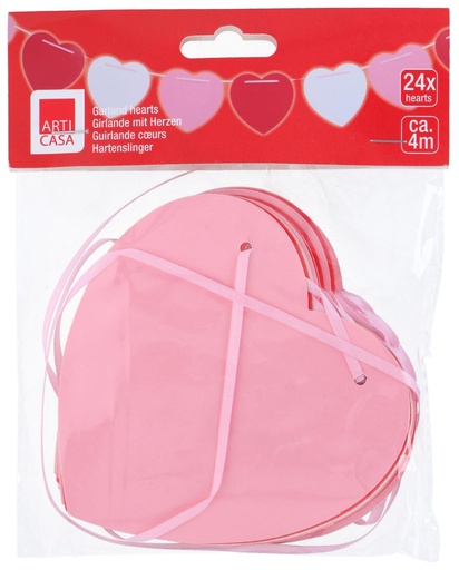 [871125250375] ARTICASA Heart Garland 4m Valentine Decoration
