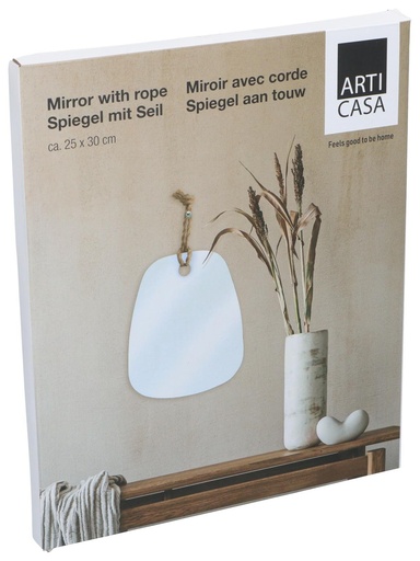 [871125255958] ARTICASA Wall Mirror With Rope 30x25cm