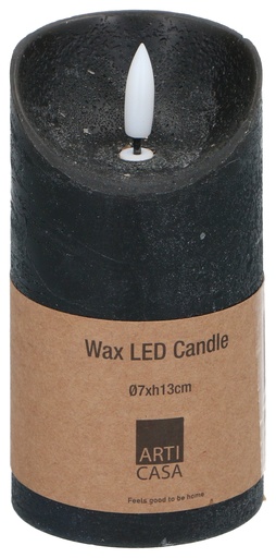 [871125225567] ARTICASA LED Candle Black Ø7xh13cm