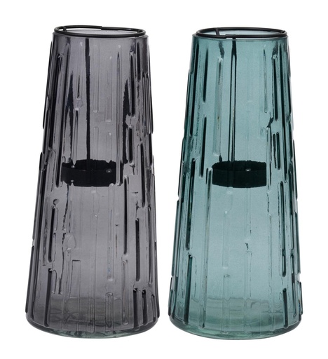 [871125200796] ARTICASA Vase with Candle Holder Ø10x22.5cm