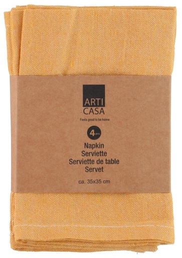 [871125234213] ARTICASA Napkin Yellow 35x35cm