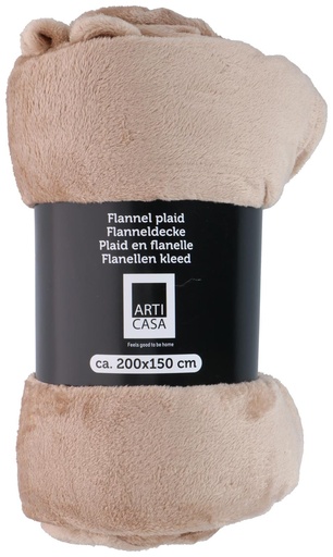 [871125225611] ARTICASA Plaid flannel beige 200x150cm