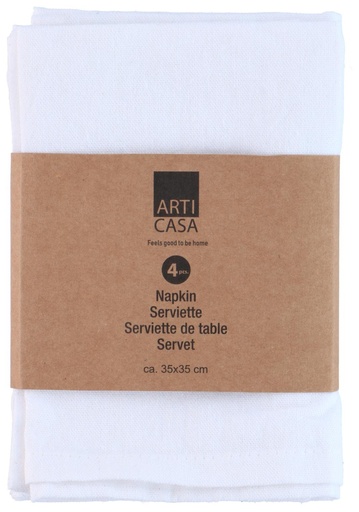 [871125233150] ARTICASA Napkin White 35x35cm