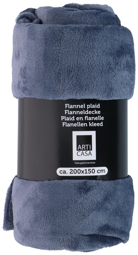 [871125225615] ARTICASA Plaid flannel blue 200x150cm
