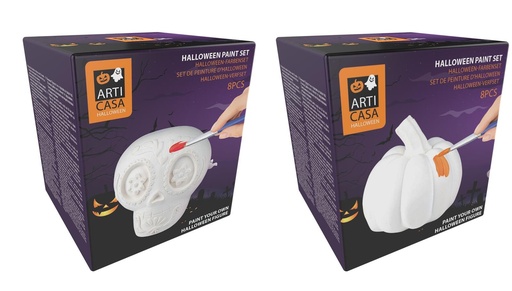 [871125258628] ARTICASA Halloween Paint Set Ø8.5xh10cm