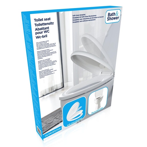 [871125214579] BATH & SHOWER Toilet Seat Soft Close 45x36x5.5cm
