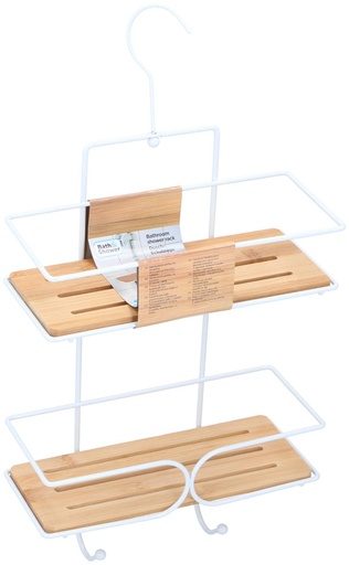 [871125218095] BATH & SHOWER Bathroom Rack 2-Level with Hook