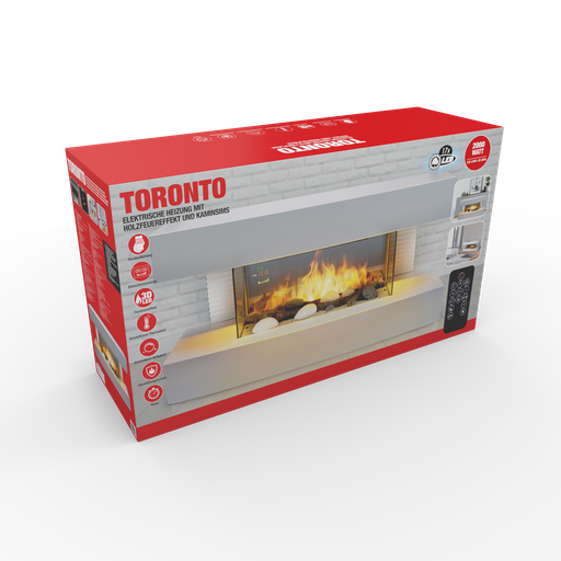 [871125224943] CLASSIC FIRE Wall Heater Toronto with 17 LEDs and Timer