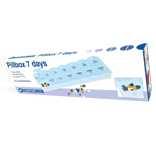 [871125212377] COMFORT AID Pill Box 7 Days 21.5x6.5x2.5cm