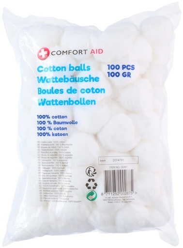 [871125200267] COMFORT AID Cotton Balls 100% Cotton 100gr