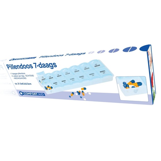 [871125212379] COMFORT AID Pill Box 7 Days 21.5x6.5x2.5cm