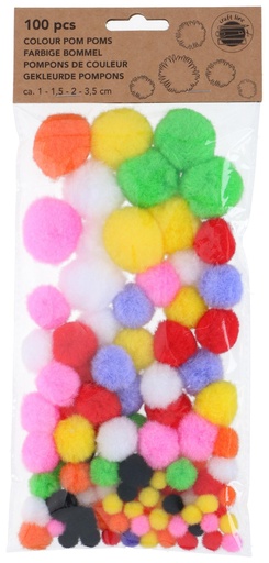 [871125205742] CRAFT Colourful Pom Poms for Craft Projects