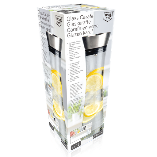 [871125212335] CUISINE ELEGANCE Glass Carafe 1L with Lid