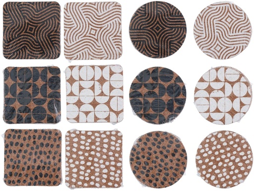 [871125225327] CUISINE ELEGANCE Coaster 10x10cm Graphic Pattern