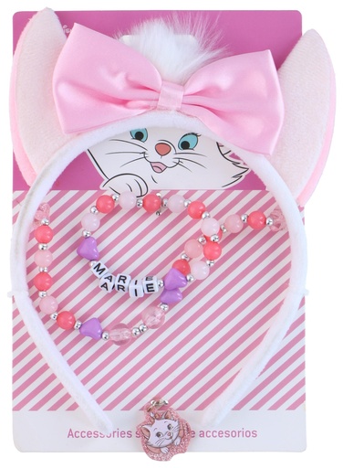[844548407882] DISNEY Children's pink cat ear headband set 4pcs