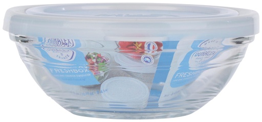 [355019040342] DURALEX Durable glass food storage bowl Ø12cm with lid