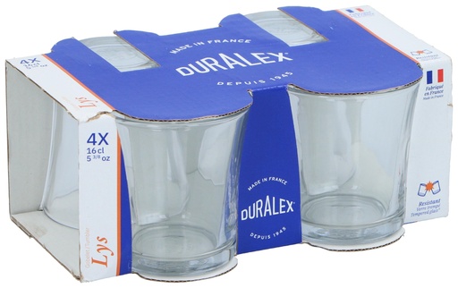 [355019050424] DURALEX Drinking Glass Lys 160ml Transparent