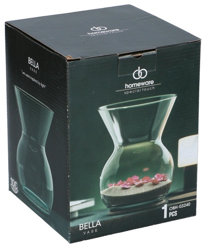 [622205170324] HOMEWARE Bella Vase Clear Ø14x18cm