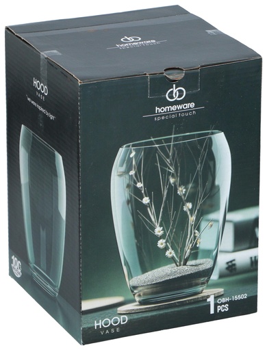 [622205171550] HOMEWARE Vase Hood Ø15x20cm clear