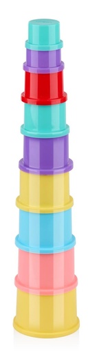 [871125225983] LET'S PLAY Stacking Cups Toy Colourful Ø8.1x5.9cm
