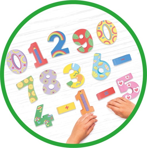 [871125226612] MARIONETTE WOODEN TOYS Wooden Number Box 6.5x5x2.5cm