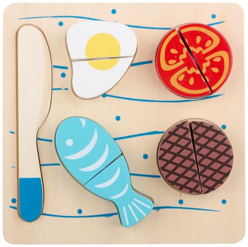 [871125258672] MARIONETTE WOODEN TOYS Food Cutting Puzzle Meat