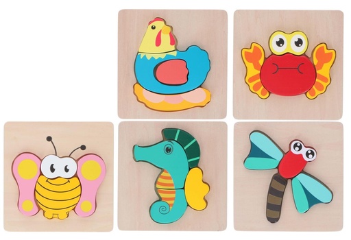 [871125226804] MARIONETTE WOODEN TOYS Animal Puzzle Marionette 14x14cm