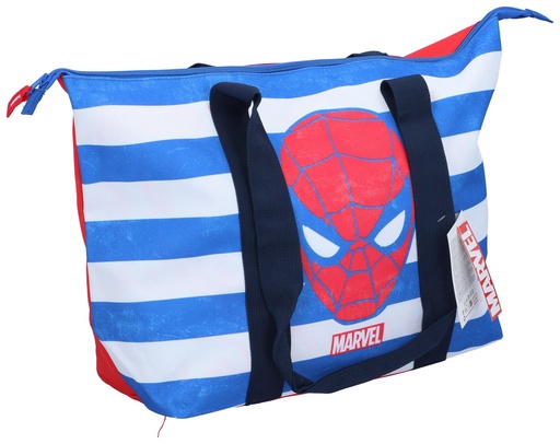 [844548437195] MARVEL Striped Tote Bag with Spider Design