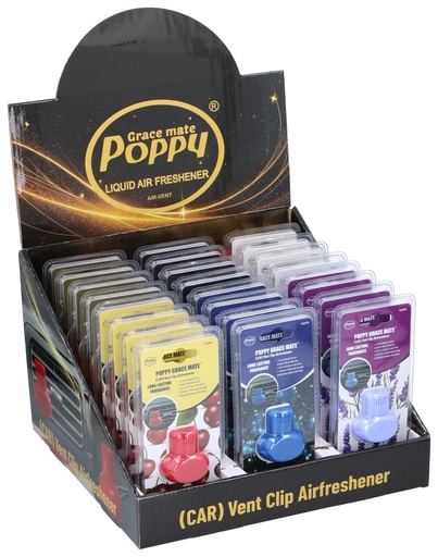 [872112970233] POPPY Car Air Freshener Display Poppy