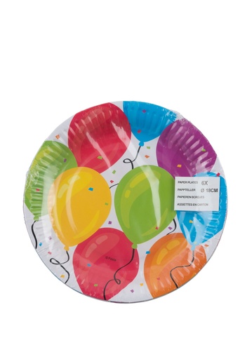 [871125256618] PARTY CASA Balloon Party Plate Ø18cm