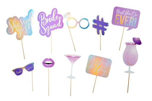 [871125258758] PARTY CASA Photobooth Props Bride Squad